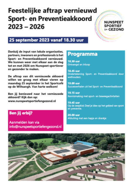 Feestelijke aftrap op maandag 25 september